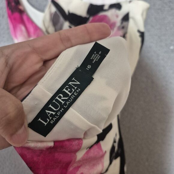 Nwt Lauren Ralph Lauren Women's Sleeveless Knee Length Back Floral Dress 14 - Picture 4 of 7